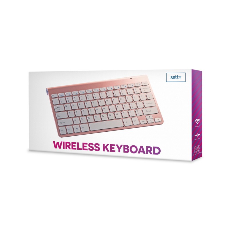 Setty wireless keyboard rose gold