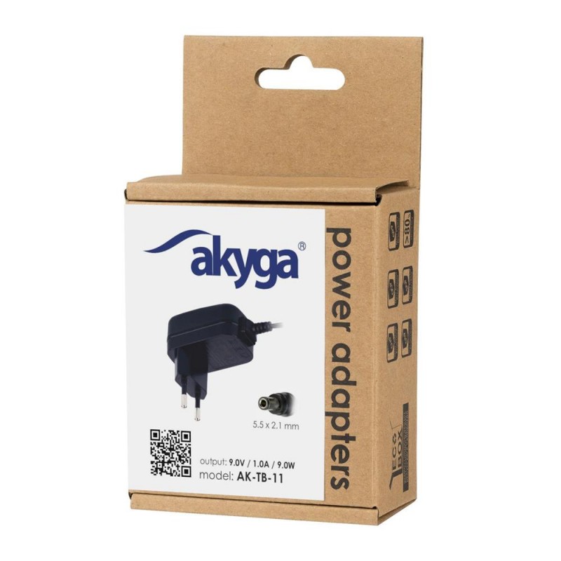 Akyga universal adapter AK-TB-11 9V / 1A 9W 5.5 x 2.1 mm 1.5m Akyga universal adapter AK-TB-11 9V / 1A 9W 5.5 x 2.1 mm 1.5m