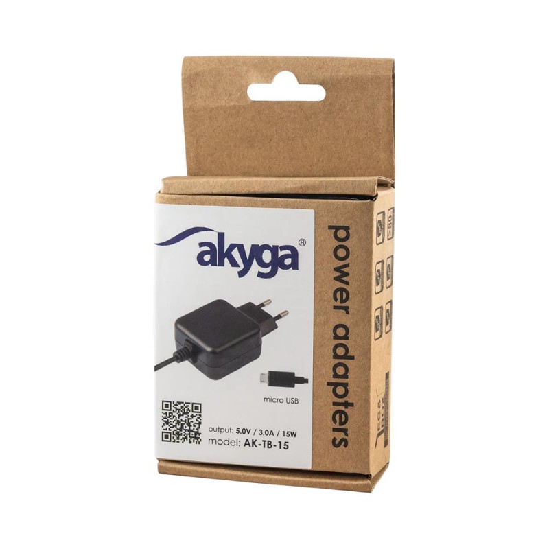 Akyga universal adapter AK-TB-15 5.0V / 3.0A 15W micro USB B 1.0m Akyga universal adapter AK-TB-15 5.0V / 3.0A 15W micro USB B 1.0m