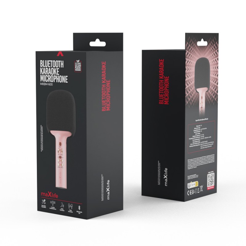 Maxlife Bluetooth microphone with speaker MXBM-600 pink Maxlife Bluetooth microphone with speaker MXBM-600 pink