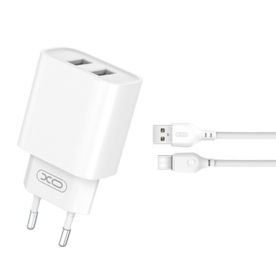 XO wall charger CE02C 2x USB 2,1A white + USB-C cable XO wall charger CE02C 2x USB 2,1A white + USB-C cable
