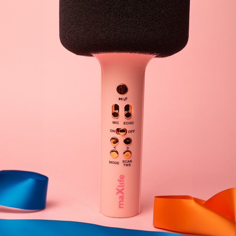 Maxlife Bluetooth microphone with speaker MXBM-600 pink Maxlife Bluetooth microphone with speaker MXBM-600 pink