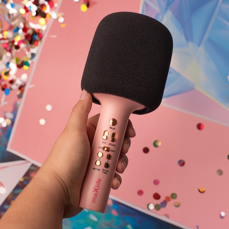 Maxlife Bluetooth microphone with speaker MXBM-600 pink Maxlife Bluetooth microphone with speaker MXBM-600 pink