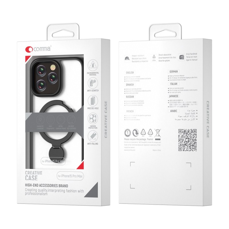 Comma case Joy Shark Mag for iPhone 15 Pro Max gray