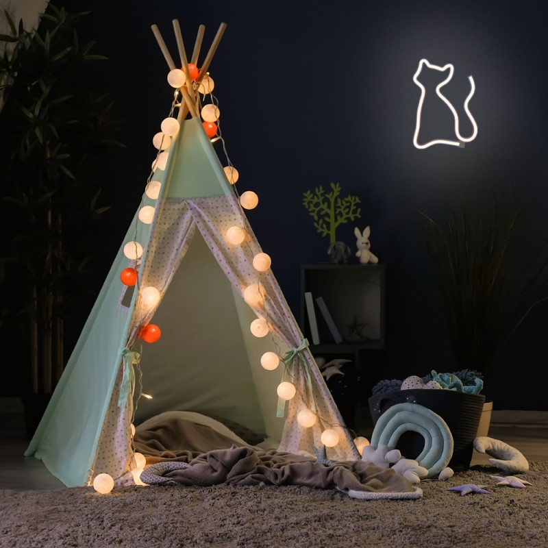Neon LED Light CAT warm white Bat + USB FLNE03 Forever Light