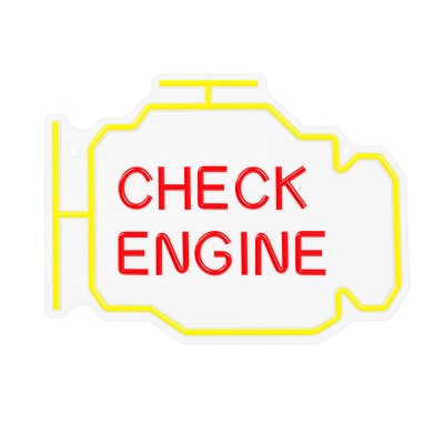 Neon PLEXI LED CHECK ENGINE yellow red NNE21 Neolia Neon PLEXI LED CHECK ENGINE yellow red NNE21 Neolia