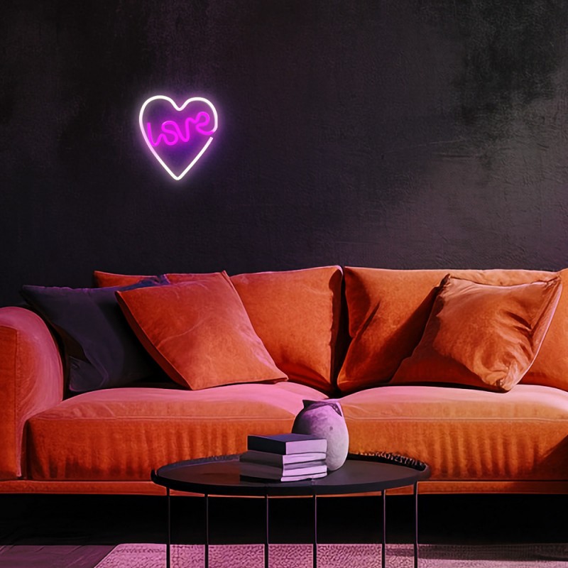Neon LED Light LOVE HEART purple white NNE02 Neolia