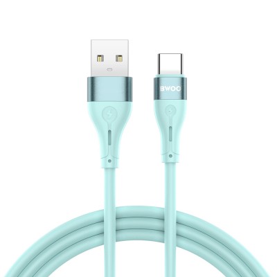 BWOO Cable USB - USB-C 1m 3A Minimalist Silicone Green X280C