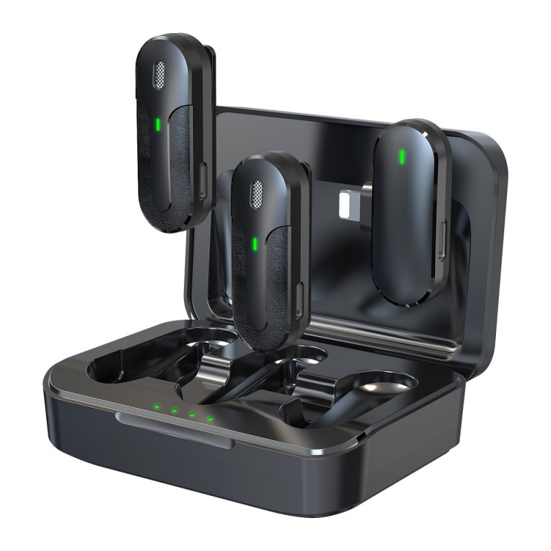 Devia microphone for smartfon Kintone Lightning wireless 2in1 black Devia microphone for smartfon Kintone Lightning wireless 2in1 black