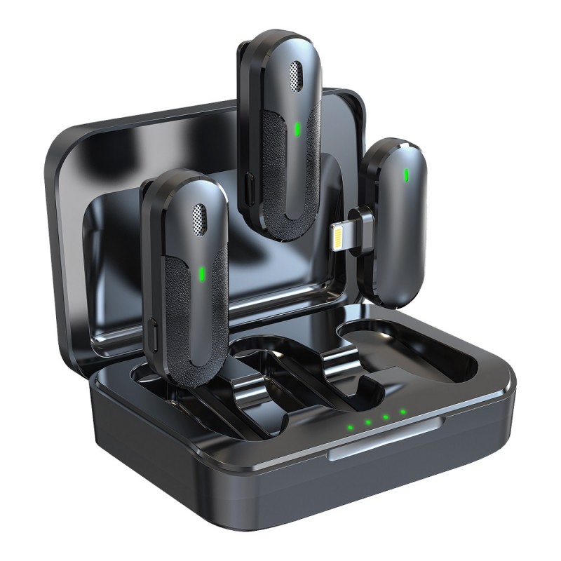Devia microphone for smartfon Kintone Lightning wireless 2in1 black Devia microphone for smartfon Kintone Lightning wireless 2in1 black