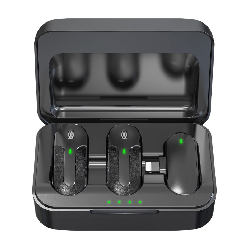 Devia microphone for smartfon Kintone Lightning wireless 2in1 black Devia microphone for smartfon Kintone Lightning wireless 2in1 black