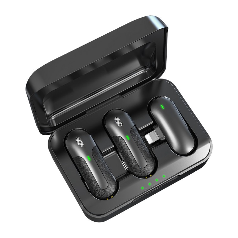 Devia microphone for smartfon Kintone Lightning wireless 2in1 black Devia microphone for smartfon Kintone Lightning wireless 2in1 black