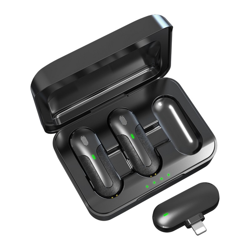 Devia microphone for smartfon Kintone Lightning wireless 2in1 black Devia microphone for smartfon Kintone Lightning wireless 2in1 black