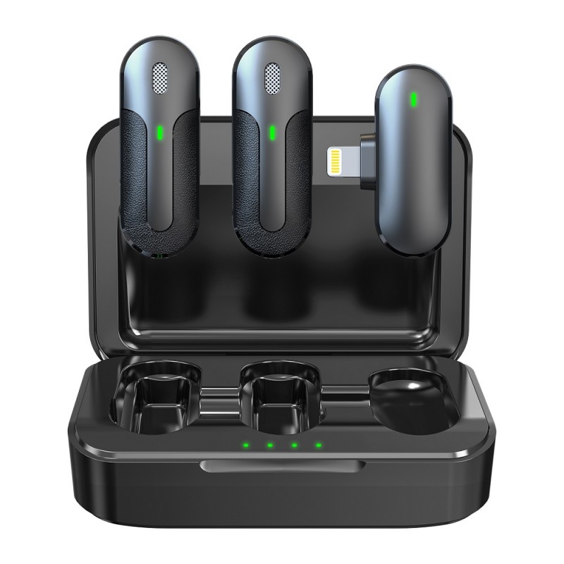 Devia microphone for smartfon Kintone Lightning wireless 2in1 black Devia microphone for smartfon Kintone Lightning wireless 2in1 black