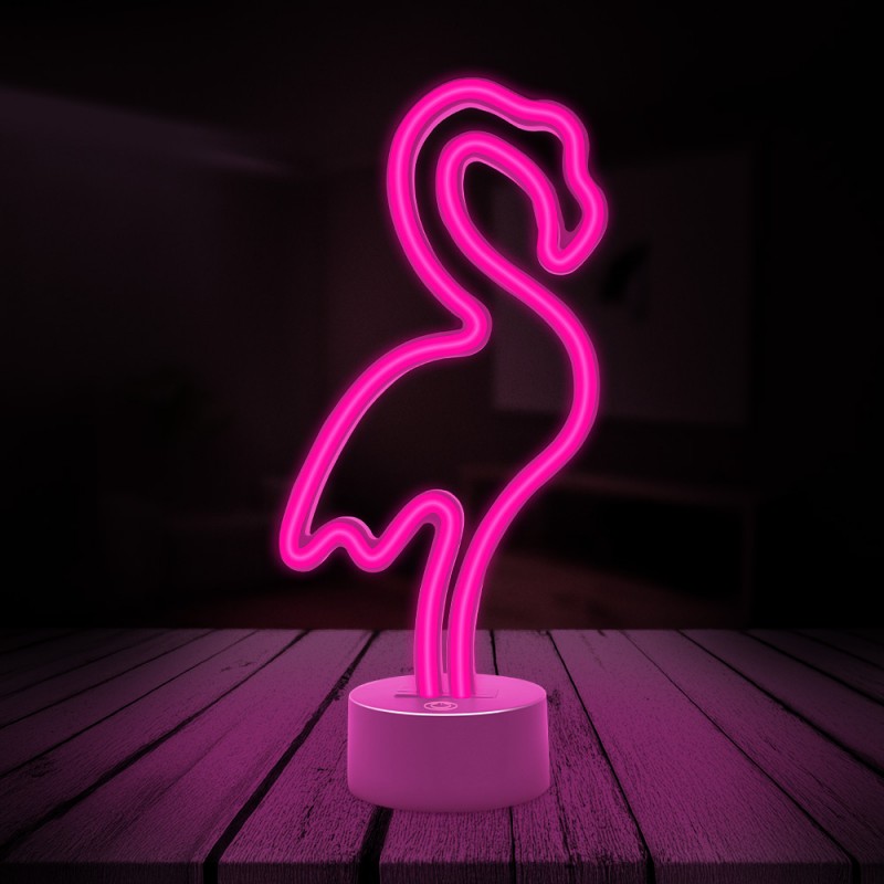Neon LED on stand FLAMINGO pink USB-C FSC-11 Forever Light