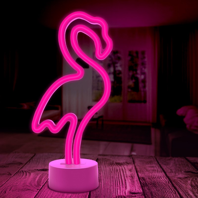 Neon LED on stand FLAMINGO pink USB-C FSC-11 Forever Light