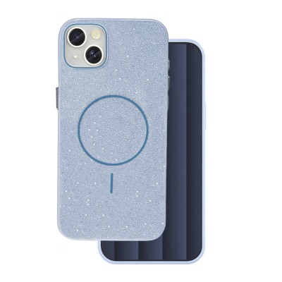 Glitter Thin Mag case for iPhone 17 Air 6,6" blue