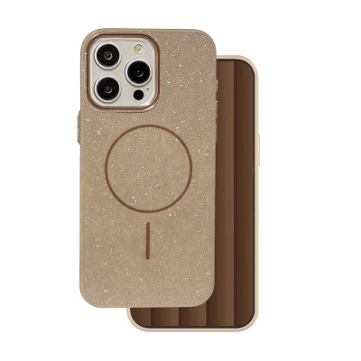 Glitter Thin Mag case for iPhone 16 Pro Max 6,9" brown