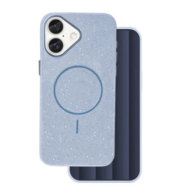 Glitter Thin Mag case for iPhone 16e / 17e blue