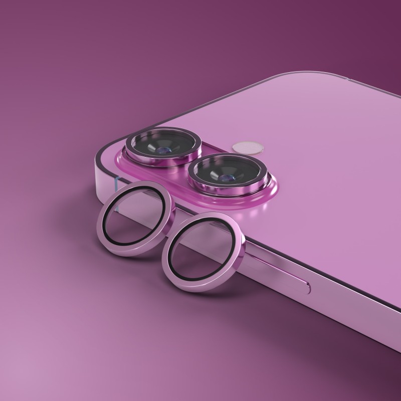 Etteri camera lens protector for iPhone 16 / 16 Plus rose pink