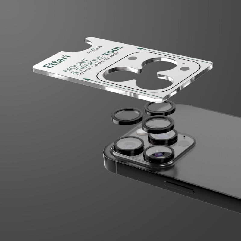 Etteri camera lens protector for iPhone 16 Pro / 16 Pro Max black