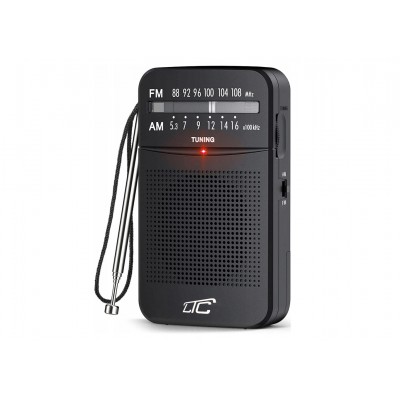 LTC portable pocket radio LEGA, AM/FM, mini jack, black LTC portable pocket radio LEGA, AM/FM, mini jack, black