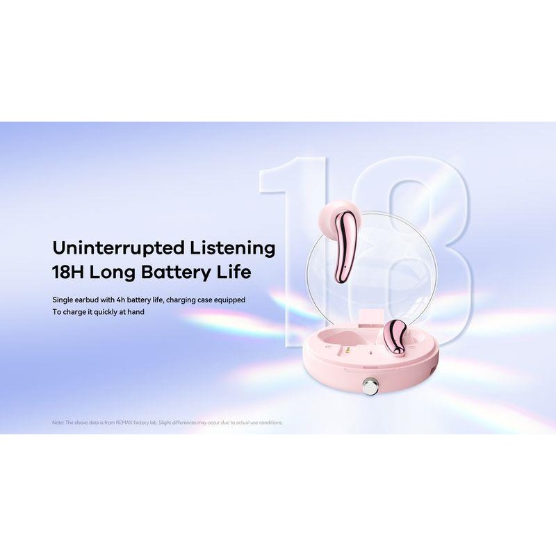 REMAX BLUETOOTH HEADPHONE TWS C1 BT 5.3 ENC PINK