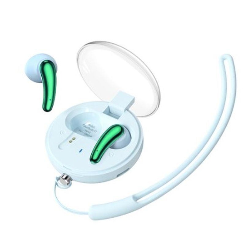 REMAX BLUETOOTH HEADPHONE TWS C1 BT 5.3 ENC BLUE