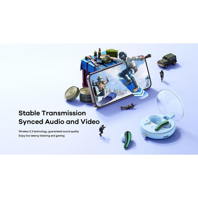 REMAX BLUETOOTH HEADPHONE TWS C1 BT 5.3 ENC BLUE