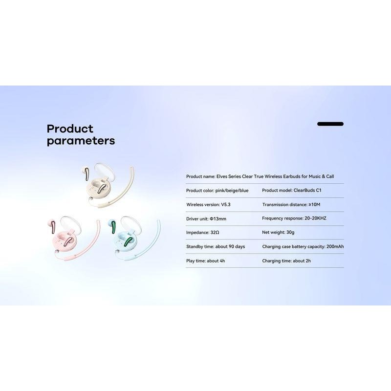 REMAX BLUETOOTH HEADPHONE TWS C1 BT 5.3 ENC BLUE