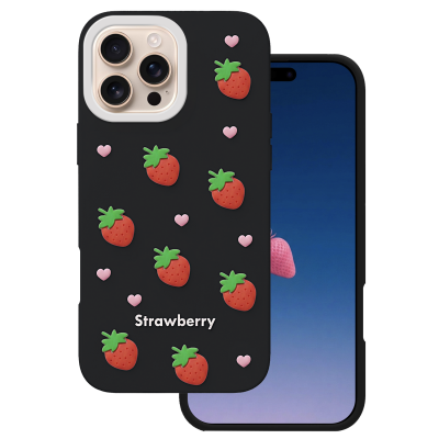 Strawberry case for iPhone 16 Pro 6,3" black