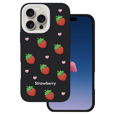 Strawberry case for iPhone 16 Pro Max 6,9" black
