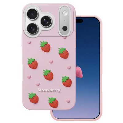 Strawberry case for iPhone 17 Pro 6,3'' pink