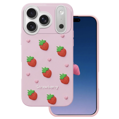 Strawberry case for iPhone 17 Pro Max 6,9'' pink