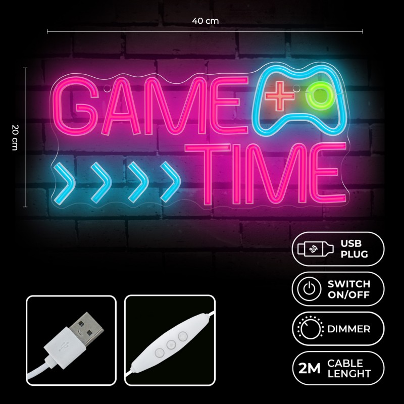 Forever Light Neon PLEXI LED GAME TIME multicolor FPNE34 Forever Light Neon PLEXI LED GAME TIME multicolor FPNE34
