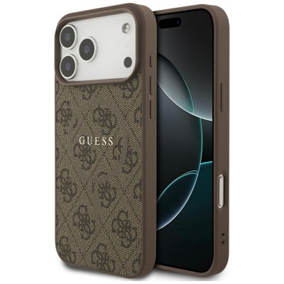 Guess 4G Ring Classic Logo MagSafe case for iPhone 17 Pro Max brown