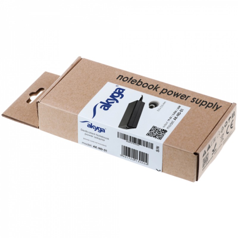 Akyga power supply for Toshiba notebooks 19V / 3,42A / 65W Akyga power supply for Toshiba notebooks 19V / 3,42A / 65W