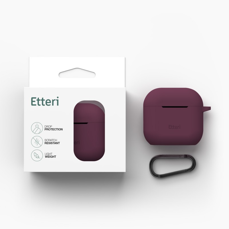 Etteri silicone case for AirPods 4 dark cherry Etteri silicone case for AirPods 4 dark cherry